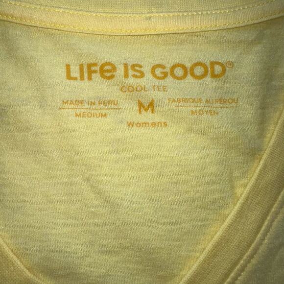 NWOT Women’s Medium Life Is Good Cool Tee VNeck SS TShirt - Picture 3 of 5
